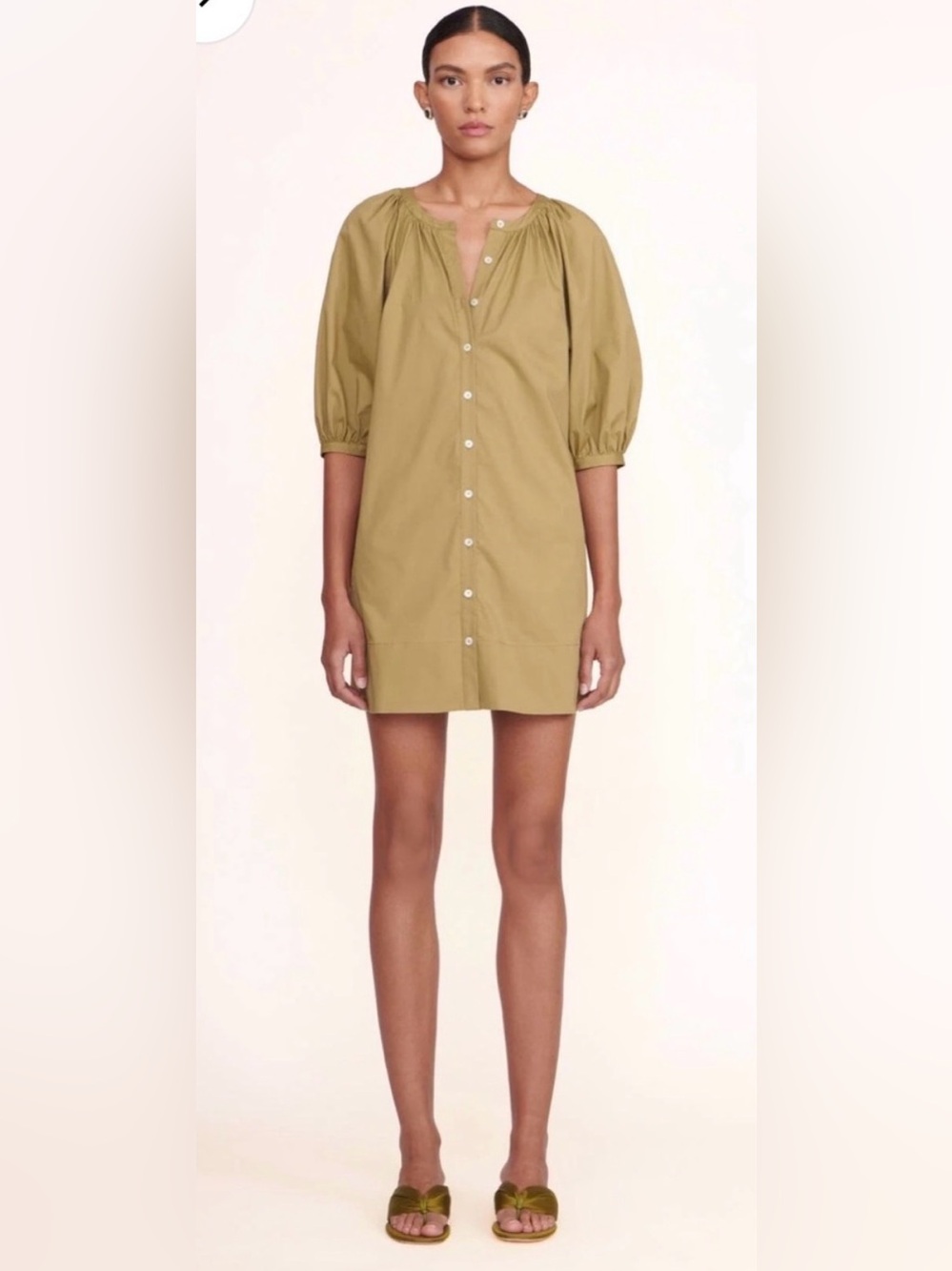 STAUD Mini Vincent Dress Khaki - Small